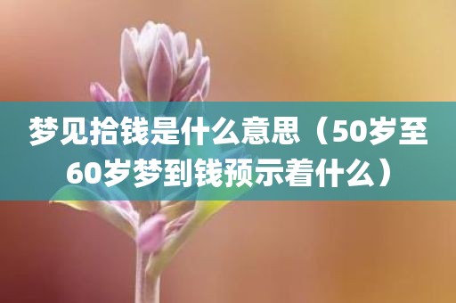 梦见拾钱是什么意思（50岁至60岁梦到钱预示着什么）
