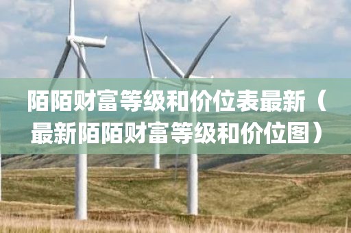 陌陌财富等级和价位表最新（最新陌陌财富等级和价位图）