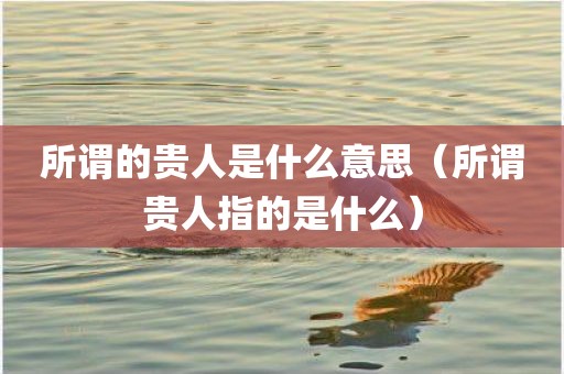 所谓的贵人是什么意思（所谓贵人指的是什么）