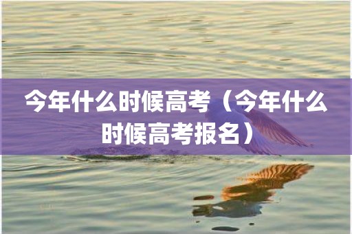 今年什么时候高考（今年什么时候高考报名）