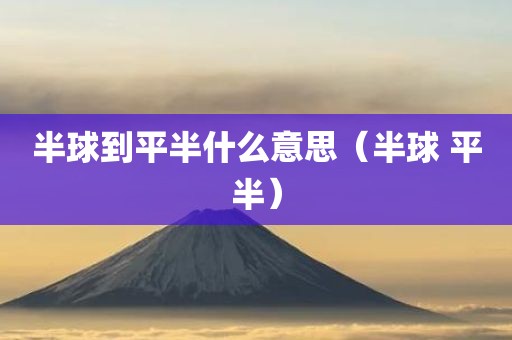 半球到平半什么意思（半球 平半）