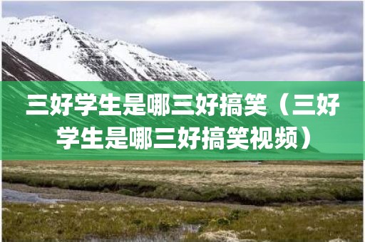 三好学生是哪三好搞笑(三好学生是哪三好搞笑视频)