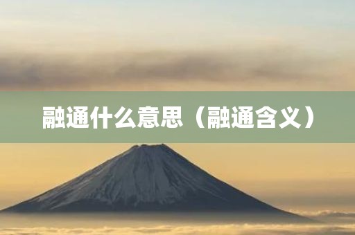 融通什么意思（融通含义）