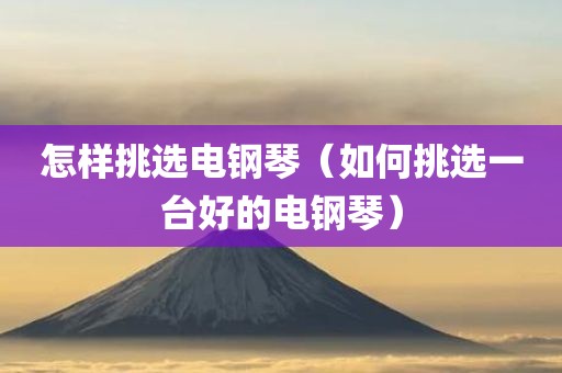怎样挑选电钢琴（如何挑选一台好的电钢琴）