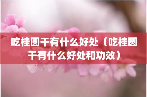 吃桂圆干有什么好处（吃桂圆干有什么好处和功效）