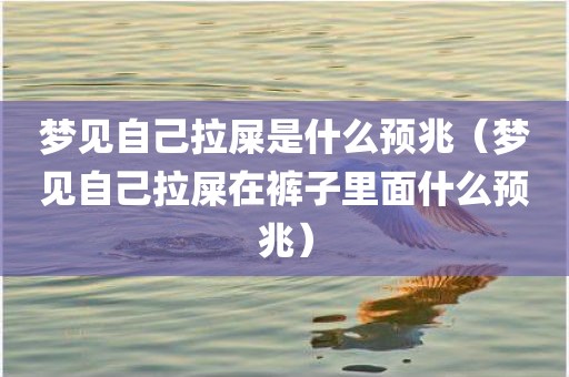 梦见自己拉屎是什么预兆（梦见自己拉屎在裤子里面什么预兆）