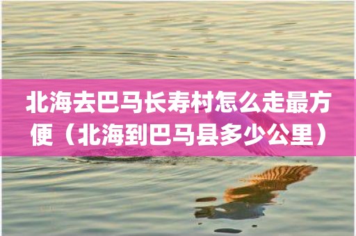 北海去巴马长寿村怎么走最方便（北海到巴马县多少公里）