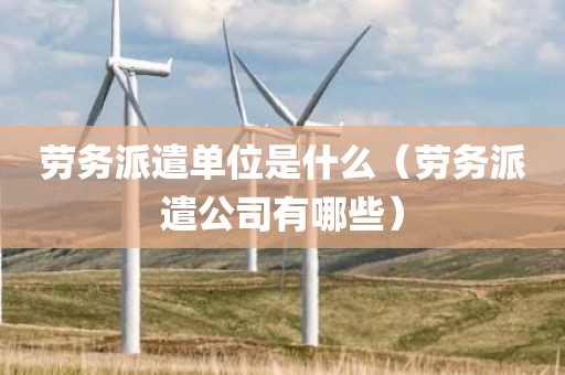 劳务派遣单位是什么（劳务派遣公司有哪些）
