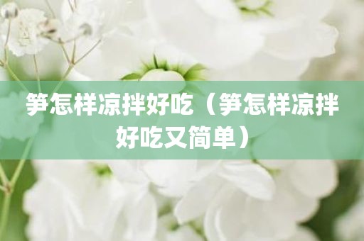 笋怎样凉拌好吃（笋怎样凉拌好吃又简单）