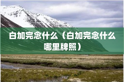 白加完念什么（白加完念什么哪里牌照）