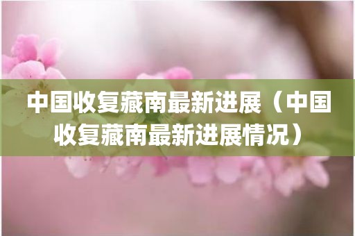 中国收复藏南最新进展（中国收复藏南最新进展情况）