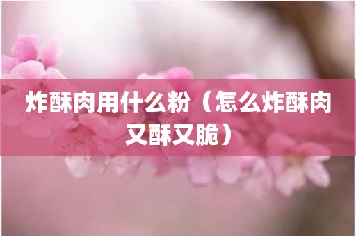 炸酥肉用什么粉（怎么炸酥肉又酥又脆）