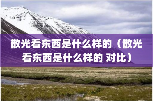 散光看东西是什么样的（散光看东西是什么样的 对比）