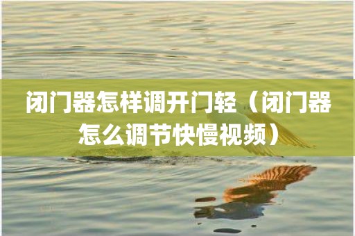 闭门器怎样调开门轻(闭门器怎么调节快慢视频) 闭门器怎样调开门轻(闭门器怎么调节快慢视频)