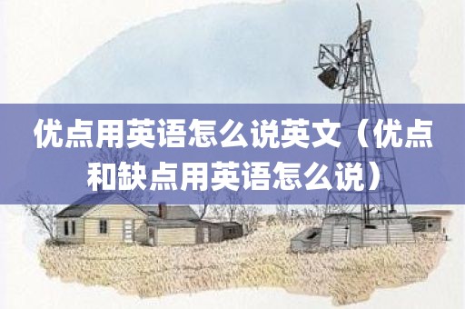 优点用英语怎么说英文（优点和缺点用英语怎么说）