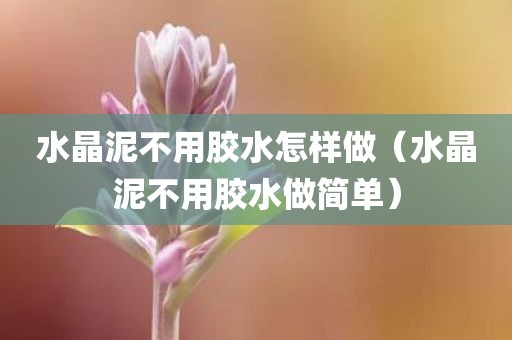 水晶泥不用胶水怎样做（水晶泥不用胶水做简单）
