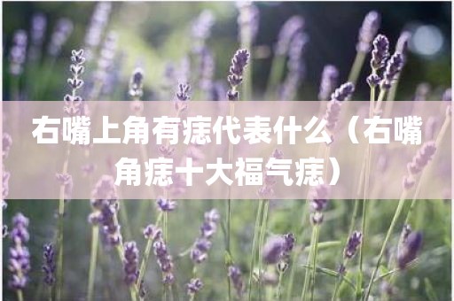 右嘴上角有痣代表什么（右嘴角痣十大福气痣）