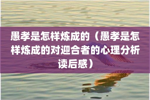 愚孝是怎样炼成的（愚孝是怎样炼成的对迎合者的心理分析读后感）