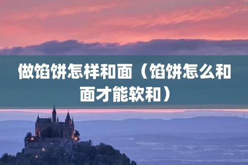 做馅饼怎样和面（馅饼怎么和面才能软和）