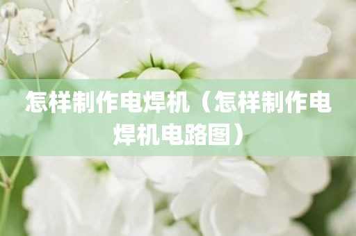 怎样制作电焊机（怎样制作电焊机电路图）