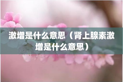 激增是什么意思（肾上腺素激增是什么意思）
