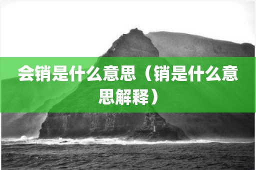 会销是什么意思（销是什么意思解释）