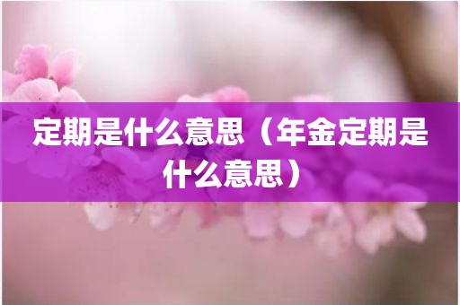 定期是什么意思（年金定期是什么意思）