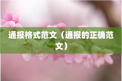 通报格式范文(通报的正确范文)