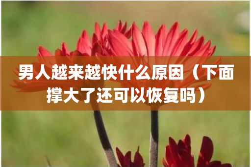 男人越来越快什么原因（下面撑大了还可以恢复吗）