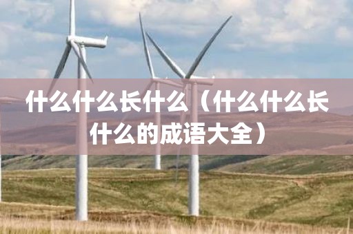 什么什么长什么（什么什么长什么的成语大全）