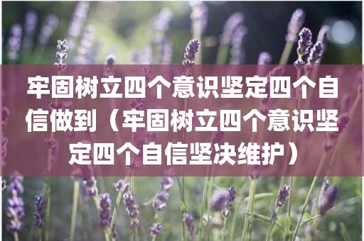 牢固树立四个意识坚定四个自信做到（牢固树立四个意识坚定四个自信坚决维护）