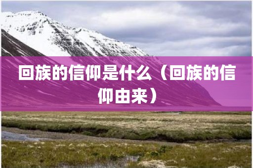 回族的信仰是什么（回族的信仰由来）