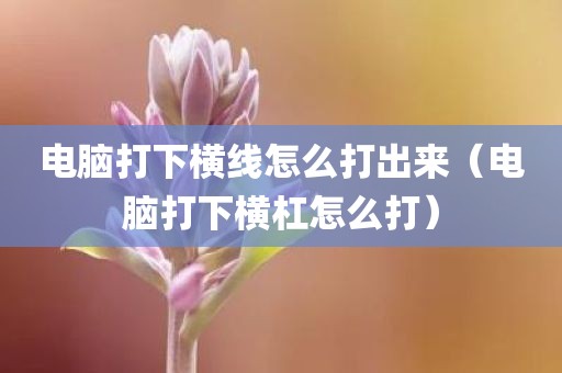 电脑打下横线怎么打出来（电脑打下横杠怎么打）