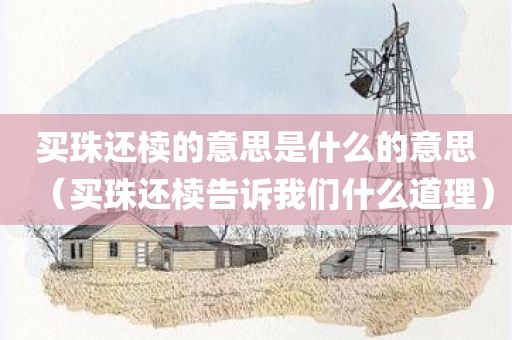 买珠还椟的意思是什么的意思（买珠还椟告诉我们什么道理）
