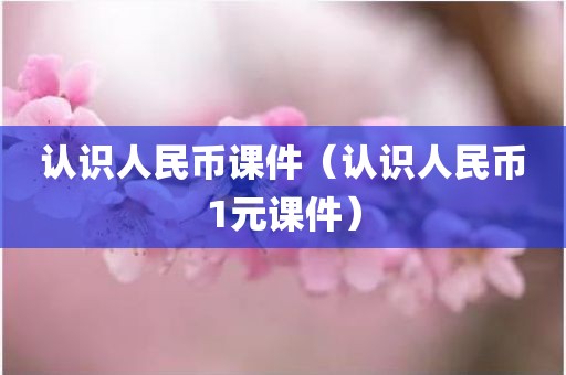 认识人民币课件（认识人民币1元课件）