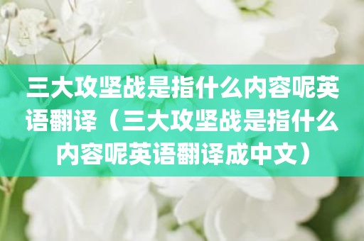 三大攻坚战是指什么内容呢英语翻译（三大攻坚战是指什么内容呢英语翻译成中文）
