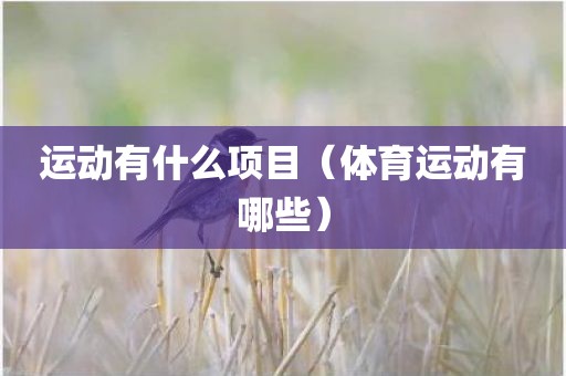 运动有什么项目（体育运动有哪些）