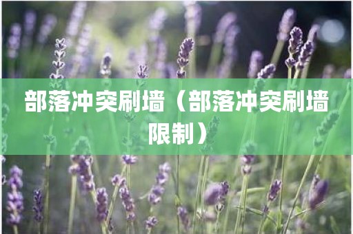 部落冲突刷墙（部落冲突刷墙限制）