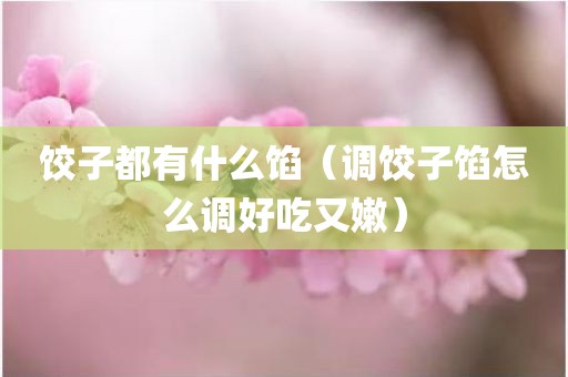 饺子都有什么馅（调饺子馅怎么调好吃又嫩）