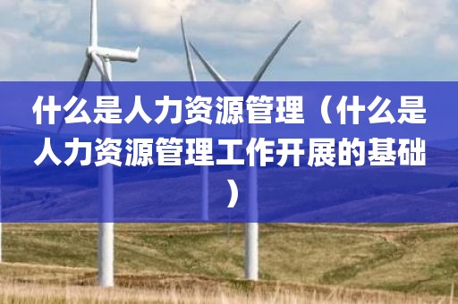 什么是人力资源管理（什么是人力资源管理工作开展的基础）