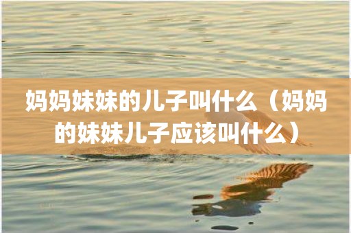 妈妈妹妹的儿子叫什么（妈妈的妹妹儿子应该叫什么）