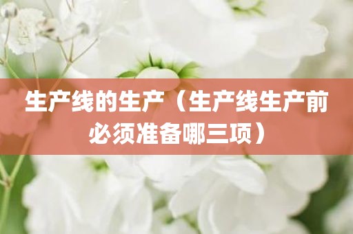 生产线的生产(生产线生产前必须准备哪三项)