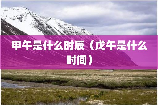 甲午是什么时辰（戊午是什么时间）
