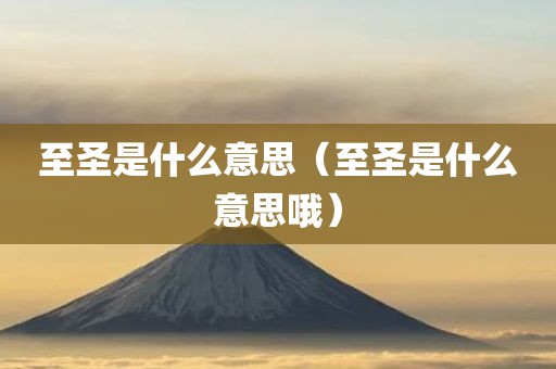 至圣是什么意思（至圣是什么意思哦）