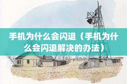 手机为什么会闪退（手机为什么会闪退解决的办法）