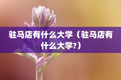驻马店有什么大学(驻马店有什么大学?)