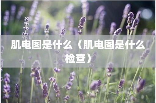 肌电图是什么（肌电图是什么检查）