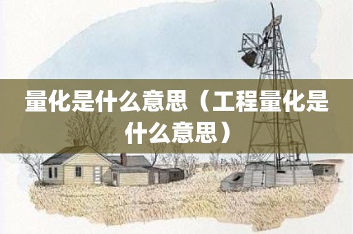 量化是什么意思（工程量化是什么意思）