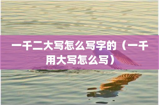 一千二大写怎么写字的(一千用大写怎么写) 一千二大写怎么写字的(一千用大写怎么写)