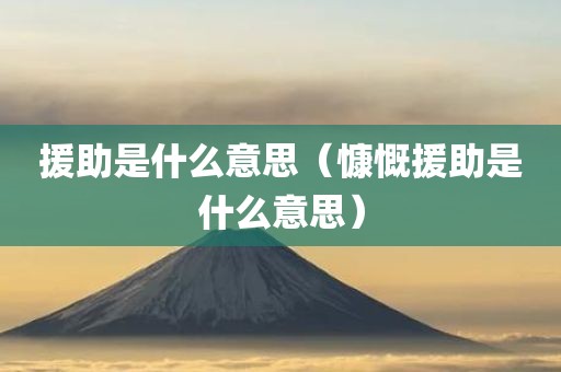 援助是什么意思（慷慨援助是什么意思）